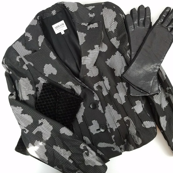 Armani Collezioni Jackets & Blazers - Armani Collezioni Black Silver Blazer Jacket